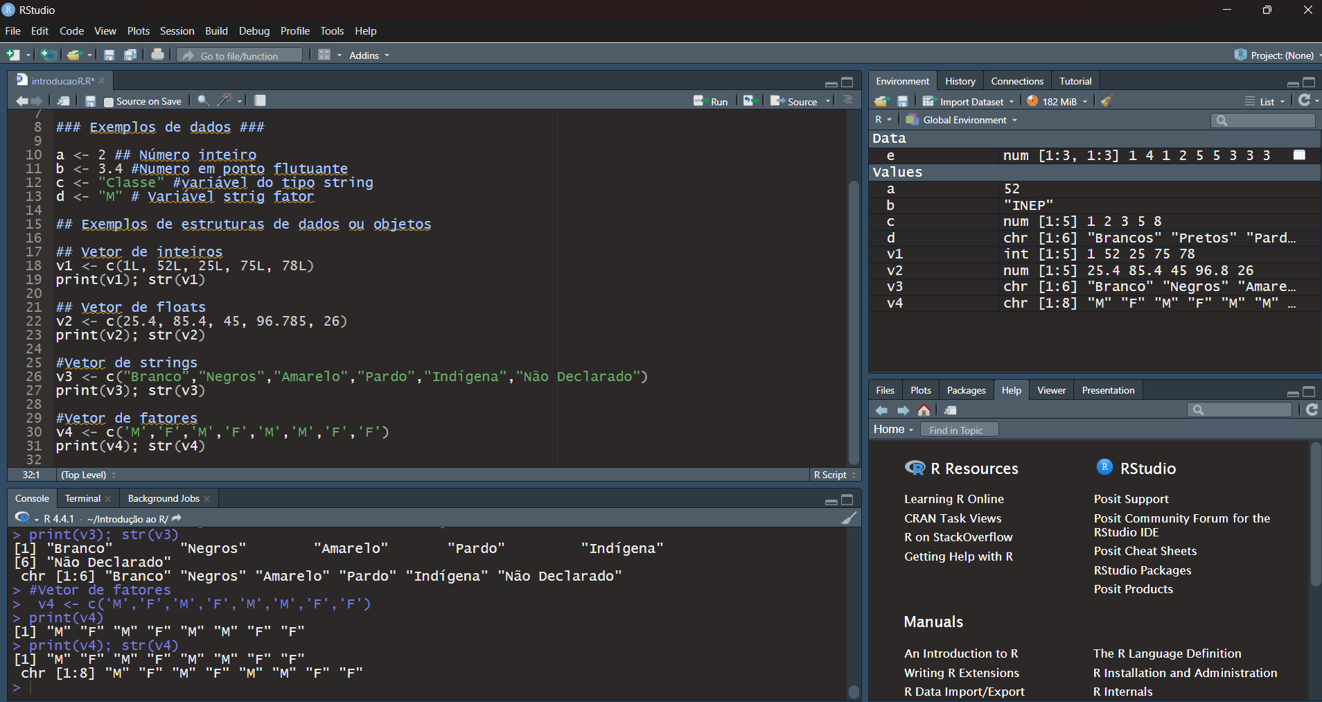 Modificação do diretório de trabalho